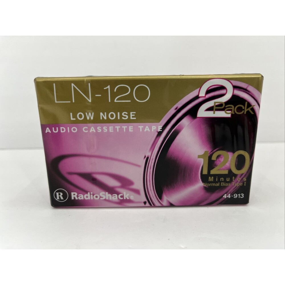 LN-120 Low Noise Audio Cassette Tape 120 min Tandy Radio Shack 2 Pack